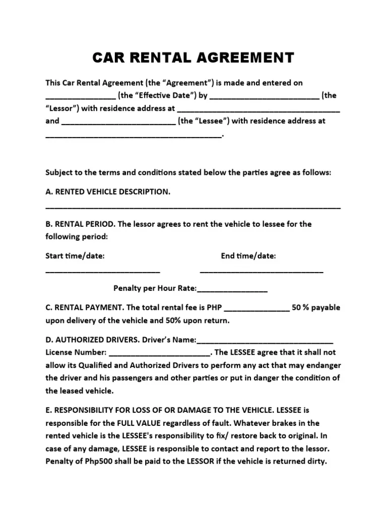 Uganda Car Hire Agreement | Self Drive Rules & Terms – Car Rental Uganda Entebbe